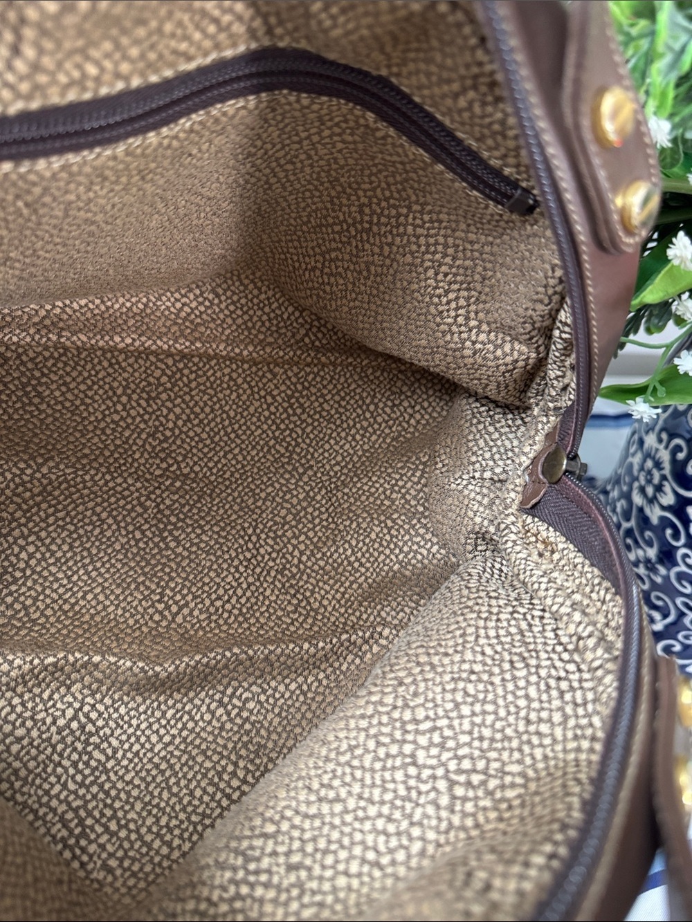 Borbonese Redwall  Brown Suede Dome Satchel / Handbag Vintage - Picture 12 of 15